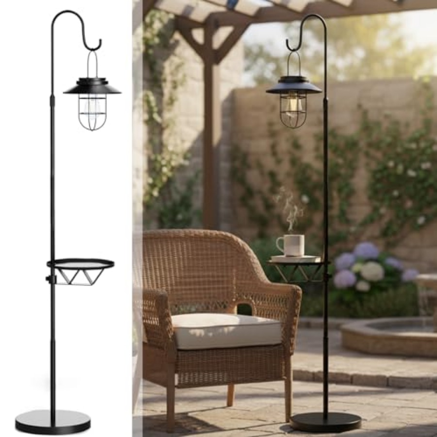 Solar Lamp - Lampadaire solaire avec table, support de